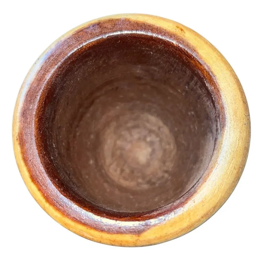 VINTAGE HANDMADE Mortar & Pestle Carved Turned Wood Compound FAST SHIP 2080-27